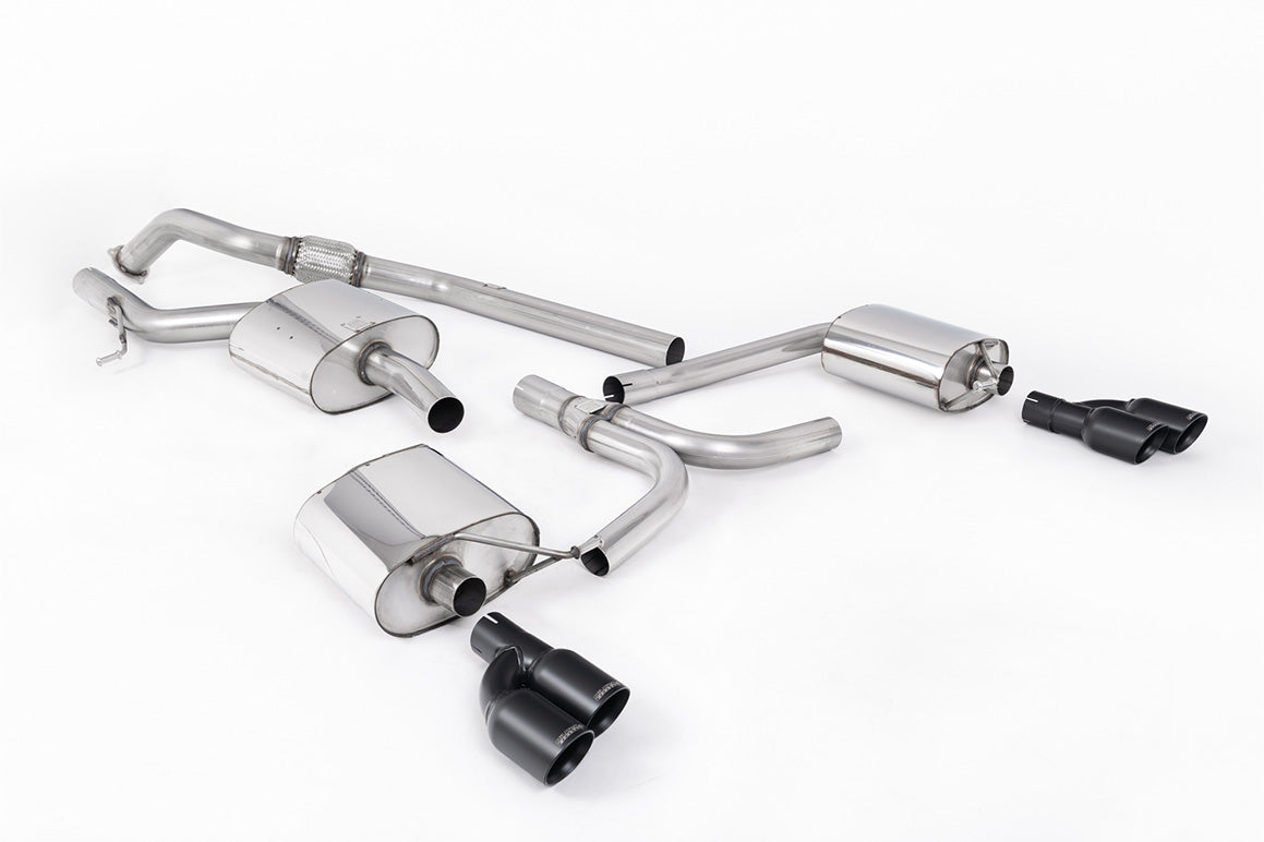 Milltek Sport Cat-back - Audi A4 / Audi A5 - Cerakote Black Quad-outlet. Requires S4 3.0T lower spoiler and detailing strip