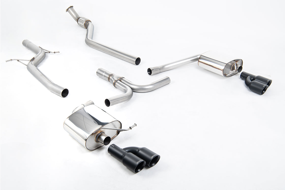 Milltek Sport Audi A4 Cat-back, Non-Resonated, Quad Cerakote Black (SSXAU666)