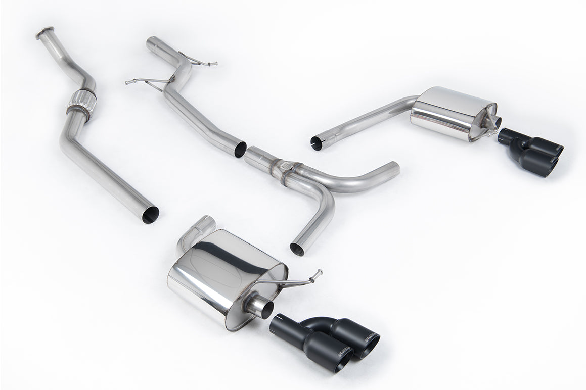 Milltek Sport Audi A4 Cat-back, Non-Resonated, Quad Cerakote Black (SSXAU667)
