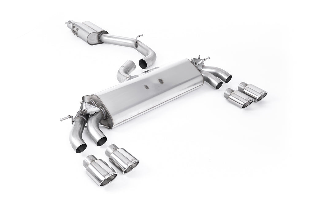 Milltek Sport Audi S3 Cat-back, GPF Back, Resonated, Quad Oval Polished (SSXAU777)