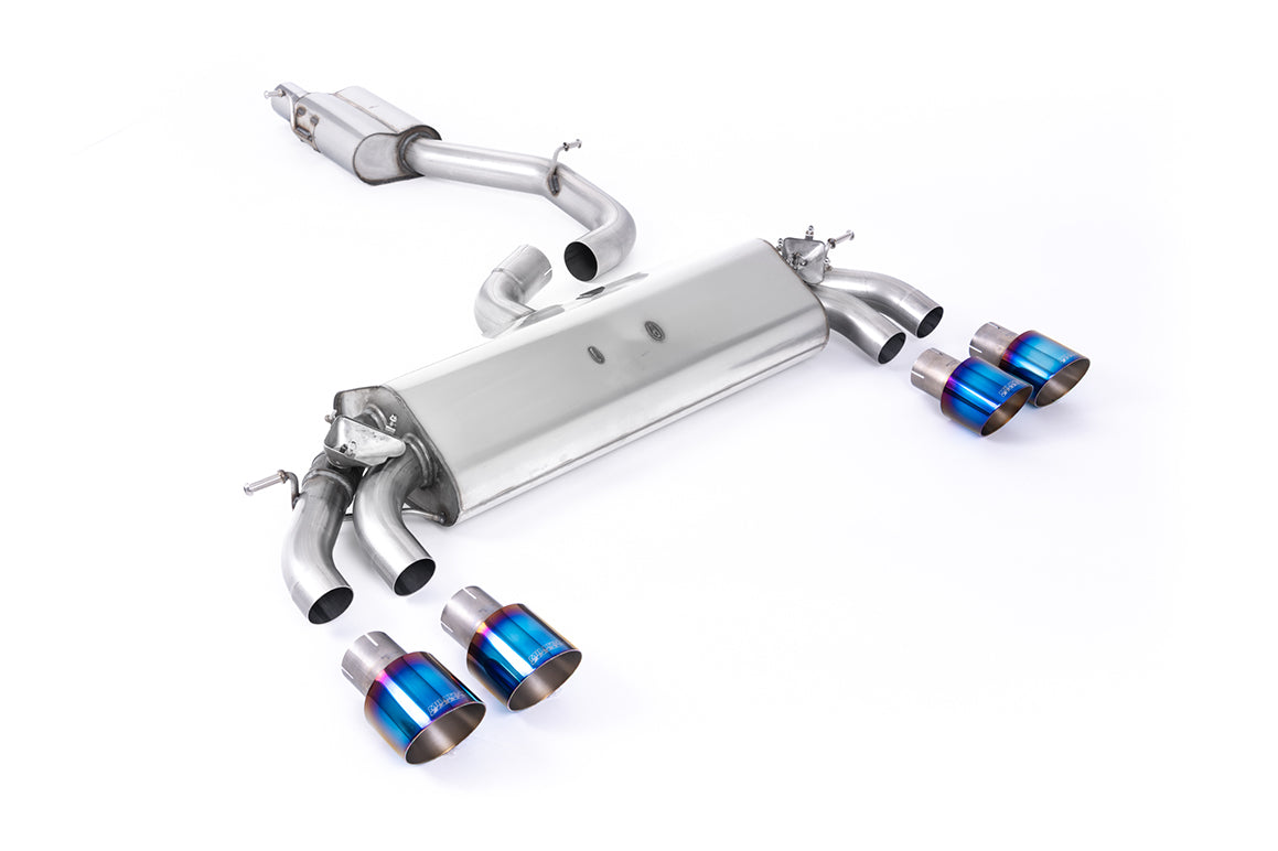 Milltek Sport Audi S3 Cat-back, GPF Back, Resonated, Quad Burnt Titanium (SSXAU779)