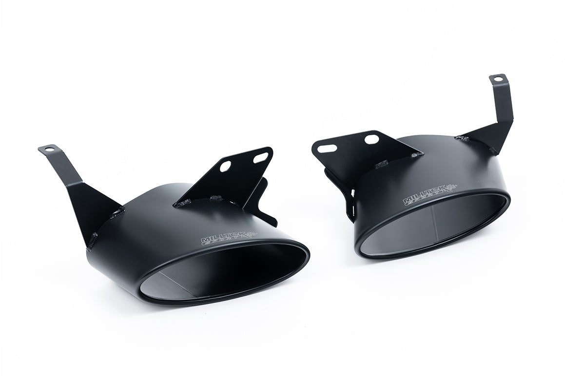 Milltek Sport Cat-back - Audi RS6 / Audi RS7 - Cat Back System Resonated (Twin 80mm) with Cerakote Black Oval Trims - Does not requires cutting of the OE system
