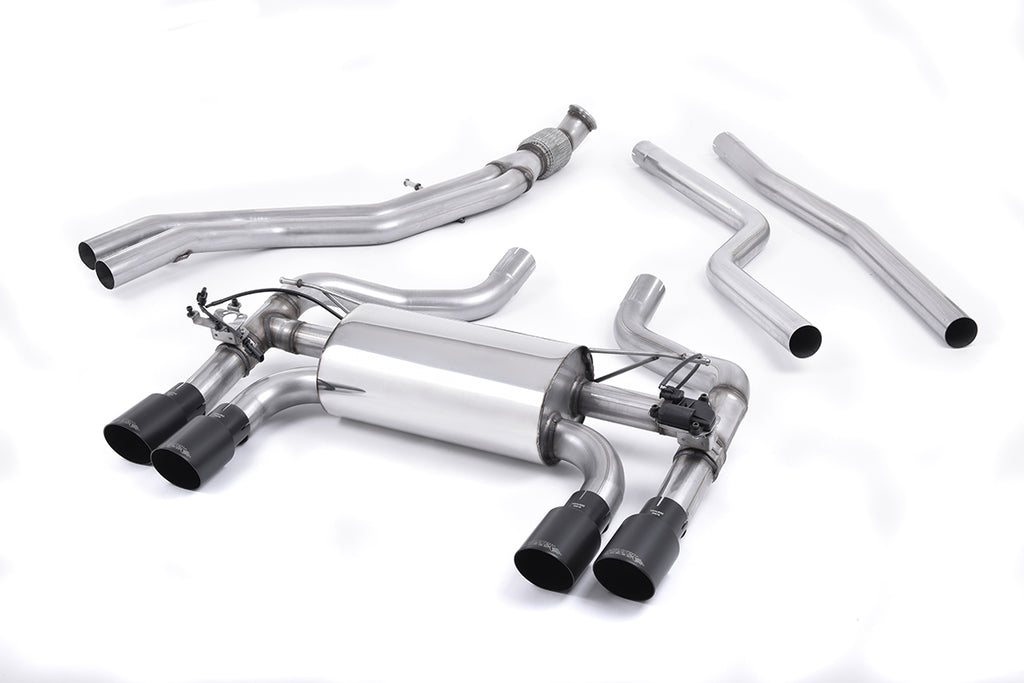 Milltek Sport BMW 2 Series M2 Cat-back, Valved, Twin GT-90 Cerakote Black (SSXBM1034)