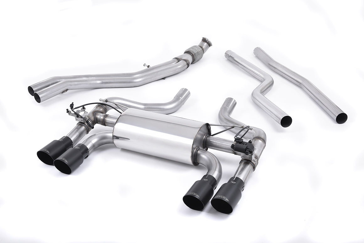 Milltek Sport BMW 2 Series M2 Cat-back, Valved, Twin GT-90 Cerakote Black (SSXBM1034)