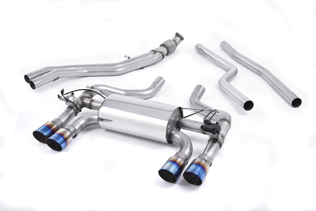 Milltek Sport BMW 2 Series M2 Cat-back, Valved, Twin GT-90 Burnt Titanium (SSXBM1036)
