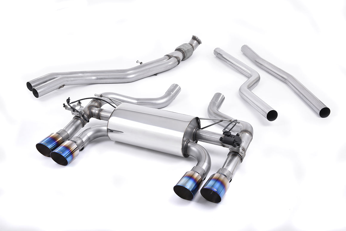 Milltek Sport BMW 2 Series M2 Cat-back, Valved, Twin GT-90 Burnt Titanium (SSXBM1036)