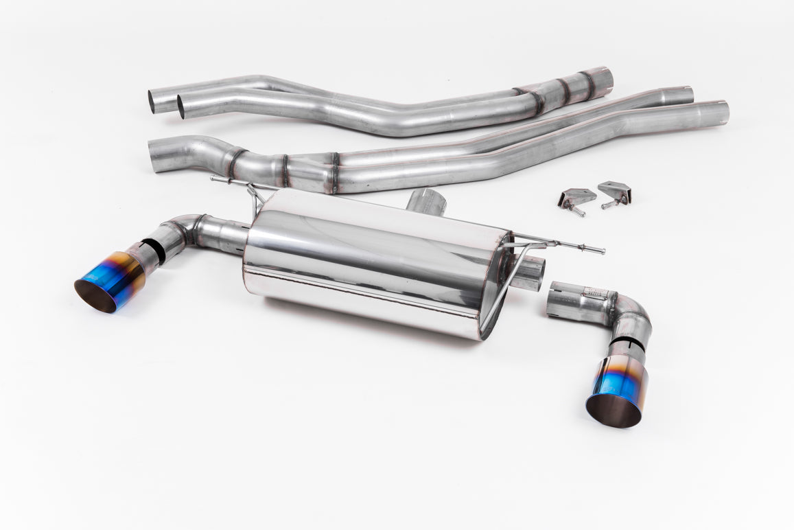 Milltek Sport BMW 1 Series Cat-back, Resonated, GT-90 Burnt Titanium (SSXBM1043)