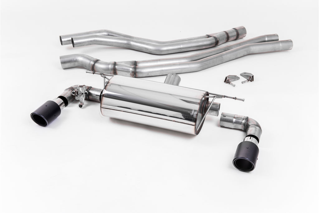 Milltek Sport BMW 1 Series Cat-back, Non-Resonated, Race, JET-90 Carbon (SSXBM1045)