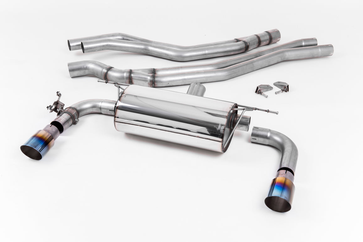 Milltek Sport BMW 2 Series Cat-back, Non-Res, Race, GT-90 Burnt Titanium (SSXBM1059)