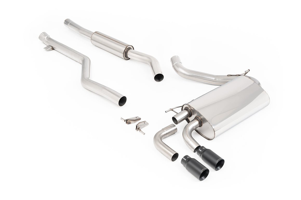 Milltek Sport BMW 3 Series Cat-back, Resonated, Twin GT-80 Black (SSXBM1078)