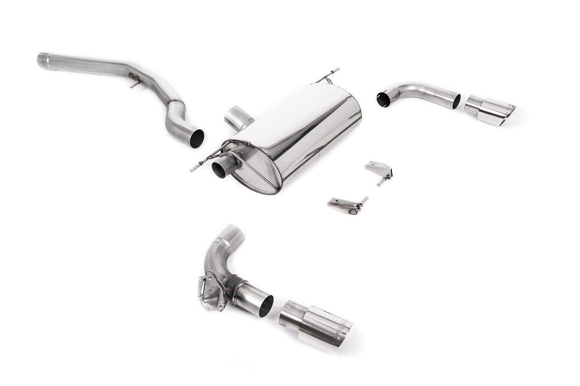 Milltek Sport Cat-back - BMW 2 Series M240i Coupe (F22 LCI OPF Only & Non xDrive Models) - GPF Back - Non-Resonated Race with Polished GT-90 Trims (OE Requires Cutting)