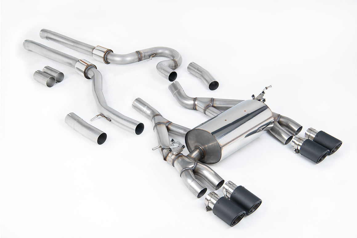 Milltek Sport Cat-back - BMW 3 Series / BMW 4 Series - Equal Length (Loudest) Carbon Fibre Tips - OE System requires cutting (Does not fit convertible models)