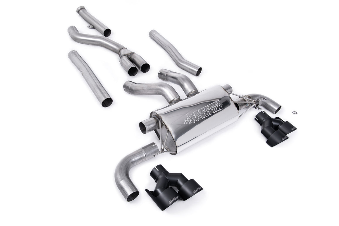 Milltek Sport BMW 3 Series / 4 Series Cat-back, Quad GT-100 Black (SSXBM1163)