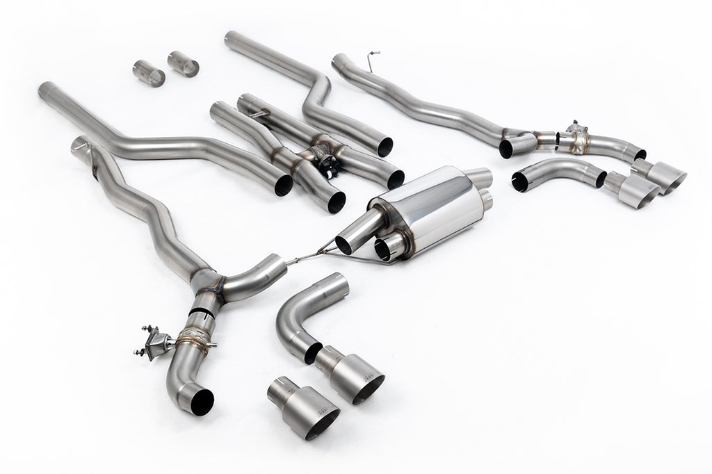 Milltek Sport BMW M5 F90 Cat-back, GT-100 Brushed Titanium (SSXBM1182)