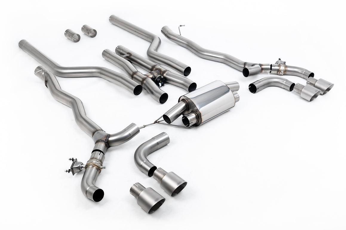 Milltek Sport BMW M5 F90 Cat-back, GT-100 Brushed Titanium (SSXBM1182)