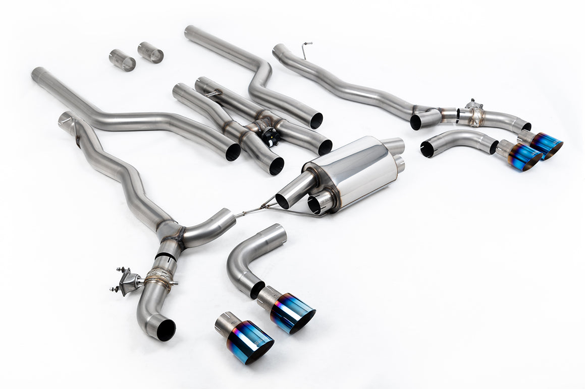 Milltek Sport BMW M5 F90 Cat-back, GT-100 Burnt/Blue Titanium (SSXBM1183)