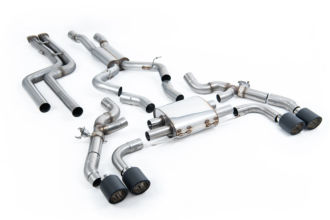 Milltek Sport BMW X3 Downpipe-back, Non-Res JET-115 Carbon, OPF/GPF (SSXBM1218)