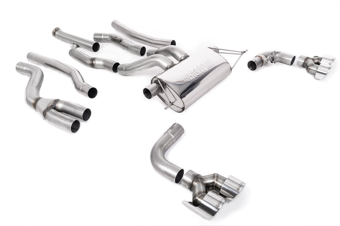 Milltek Sport BMW 2 Series M240i Cat-back, Quad GT-100 Polished (SSXBM1223)