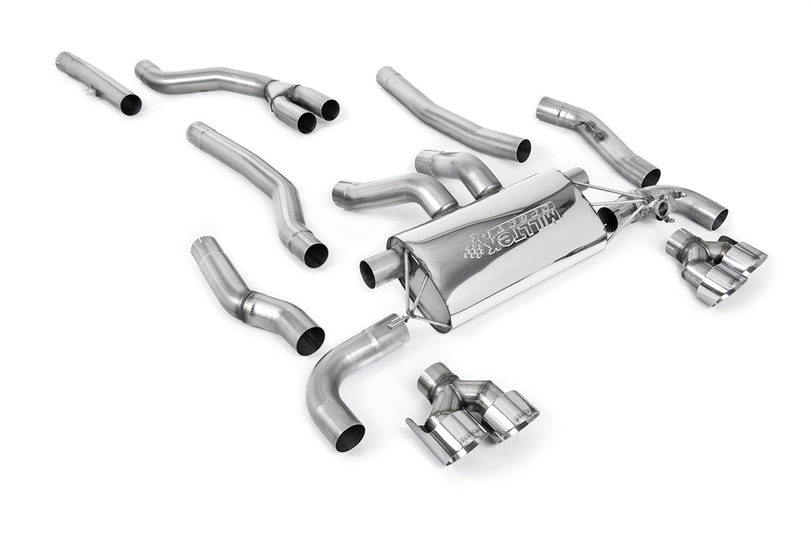 Milltek Sport BMW 2 Series M240i Cat-back, Quad GT-100 Polished (SSXBM1253)