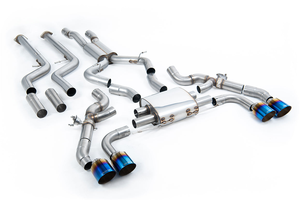 Milltek Sport Cat-back - BMW X3 / BMW X4 - Primary Cat back with GT-115 Burnt / Blue Titanium Trims
