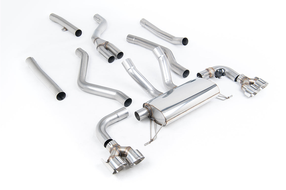 Milltek Sport BMW 3 Series / 4 Series Cat-back, Quad GT-100 Polished (SSXBM1273)
