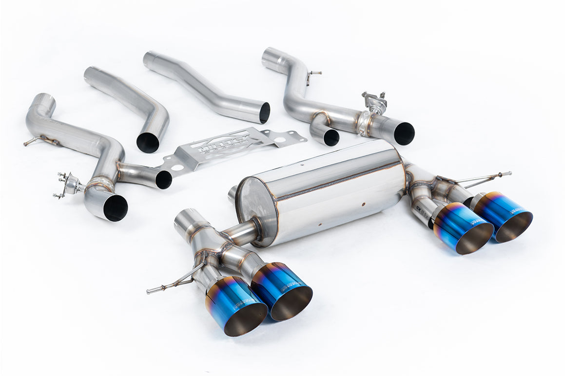 Milltek Sport BMW 2 Series M2 OPF/GPF-back, GT-115 Burnt/Blue Titanium (SSXBM1284)