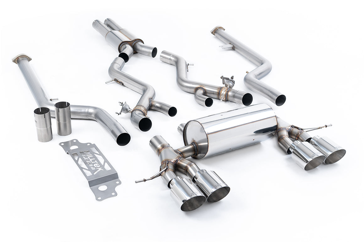 Milltek Sport BMW 2 Series M2 Cat-back, Resonated, GT-115 Polished (SSXBM1286)