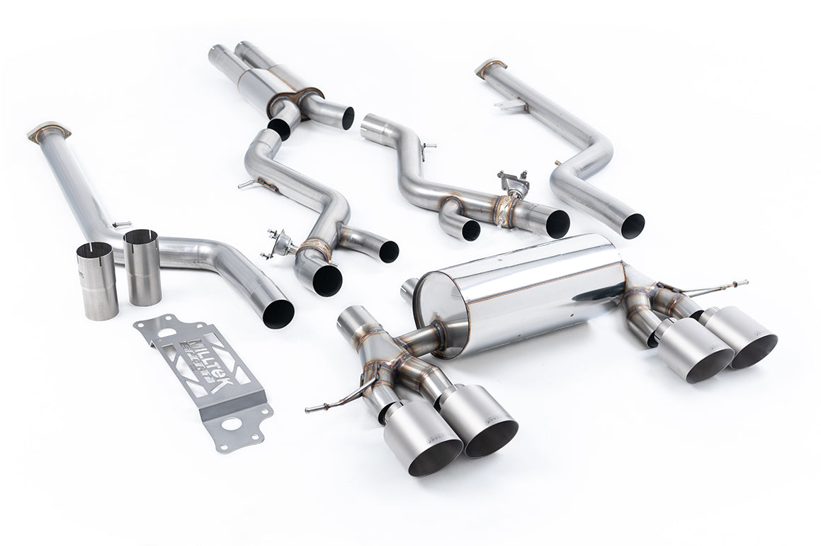 Milltek Sport BMW M2 G87 Cat-back, Resonated GT-115 Brushed Titanium, OPF/GPF (SSXBM1288)