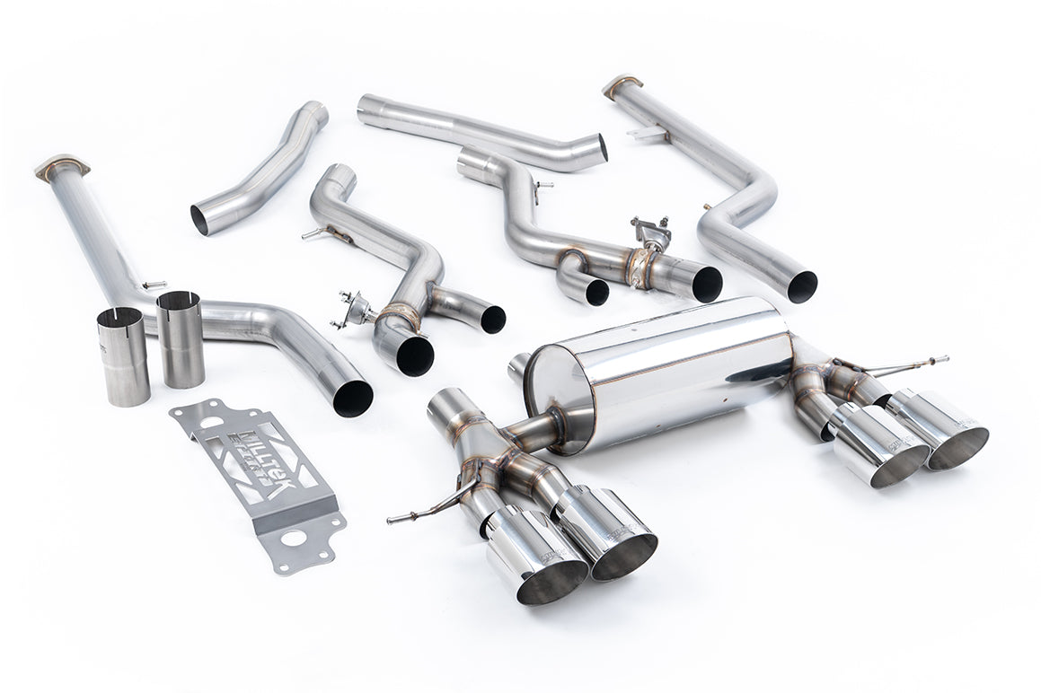 Milltek Sport BMW 2 Series M2 Cat-back, Non-Res, Loudest, GT-115 Polished (SSXBM1291)
