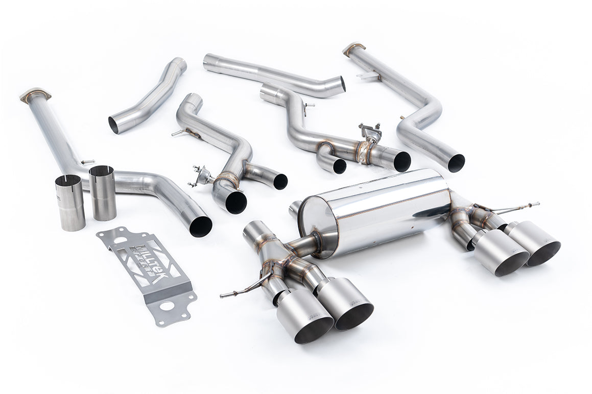 Milltek Sport BMW M2 G87 Cat-back, Non-Res Loudest GT-115 Brushed Titanium, OPF/GPF (SSXBM1293)