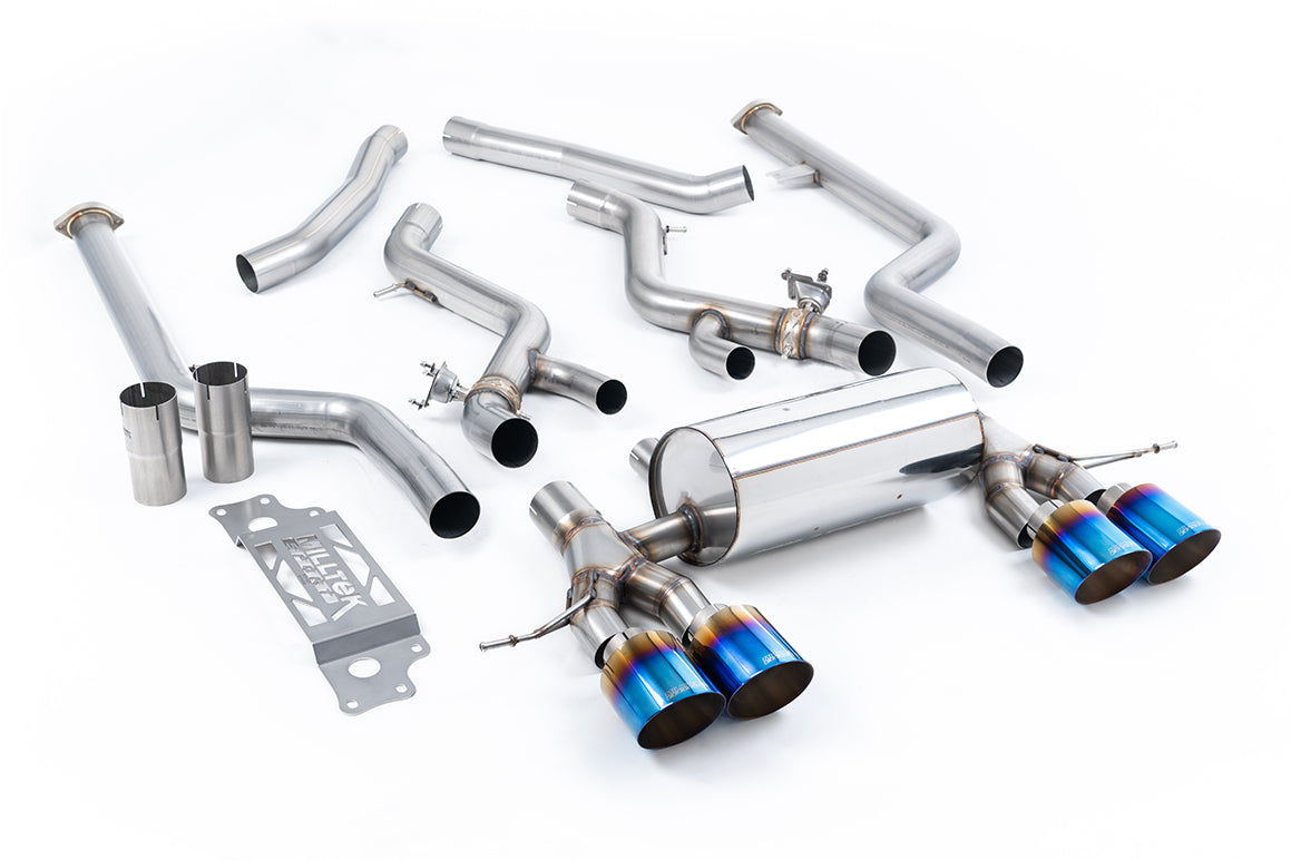Milltek Sport BMW M2 G87 Cat-back, Non-Res GT-115 Burnt/Blue Titanium, Non-GPF (SSXBM1309)