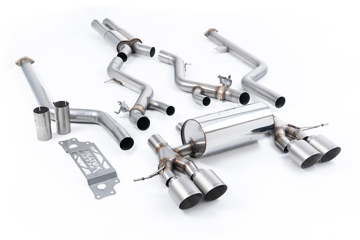 Milltek Sport BMW M2 G87 Cat-back, Resonated GT-115 Brushed Titanium, Non-GPF (SSXBM1313)