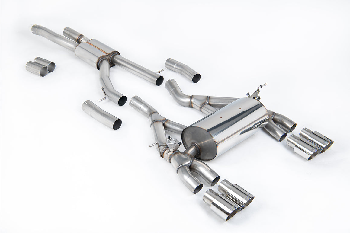 Milltek Sport Cat-back - BMW 3 Series / BMW 4 Series - Race system. Polished Tips - OE System requires cutting