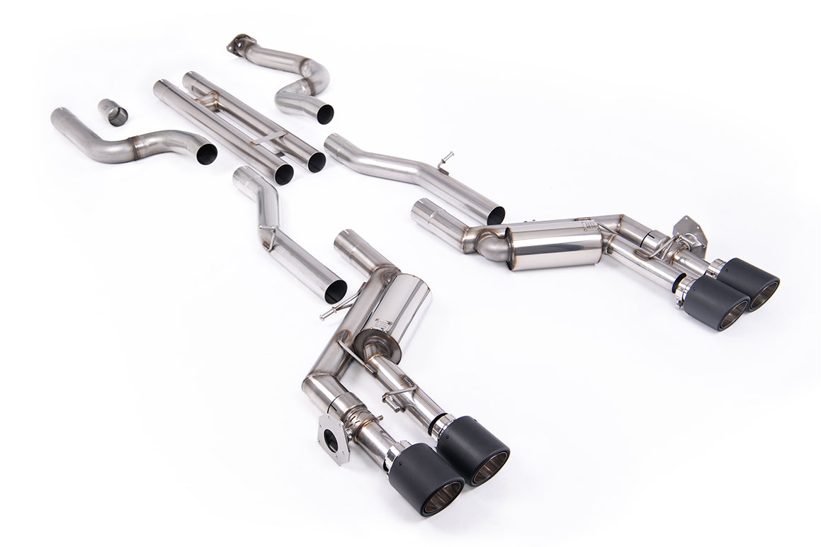 Milltek Sport Chevrolet Camaro Gen 6 SS Cat-back, H Pipe Valved Quad JET-115 Carbon (SSXCH104)