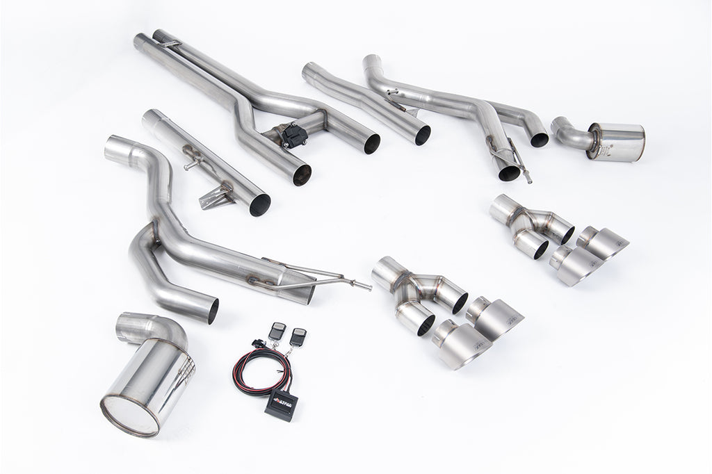 Milltek Sport Dodge / RAM Challenger SRT Hellcat Front Pipe-back, GT-100 Brushed Titanium (SSXDOD103)