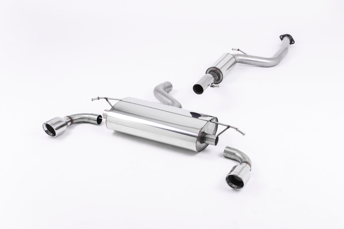 Milltek Sport Cat-back - Ford Focus Mk2 ST 225 - Resonated (quieter) with 100mm Jet Polished Trims