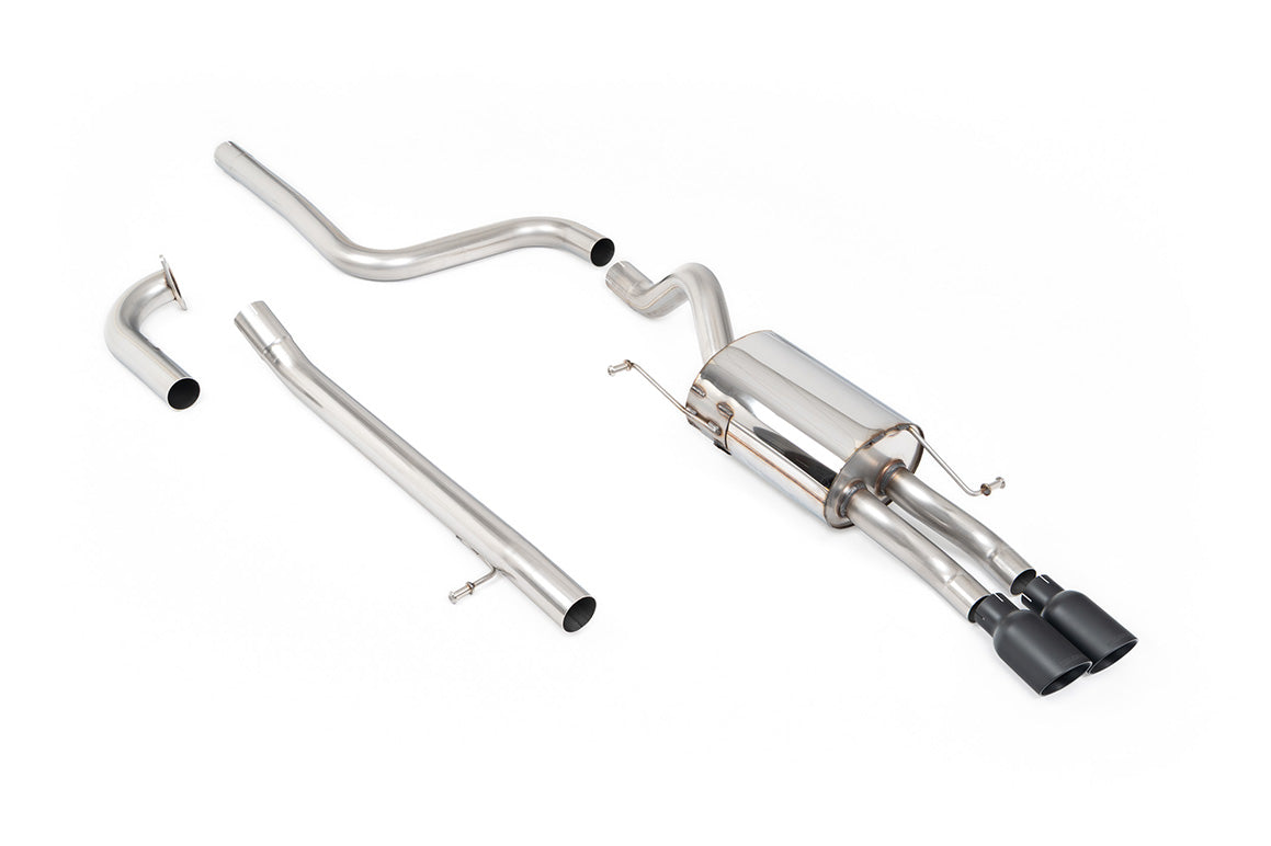 Milltek Sport Cat-back - Ford Fiesta Mk7/Mk7.5 1.0T EcoBoost (100/125/140PS) - Non-resonated (louder). Cerakote Black Tips. Requires Fiesta Zetec S rear valance (part number 1833264) available from your local Ford dealer