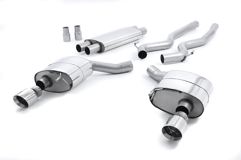 Milltek Sport Ford Mustang Cat-back, Resonated, Dual GT-100 Polished (SSXFD152)