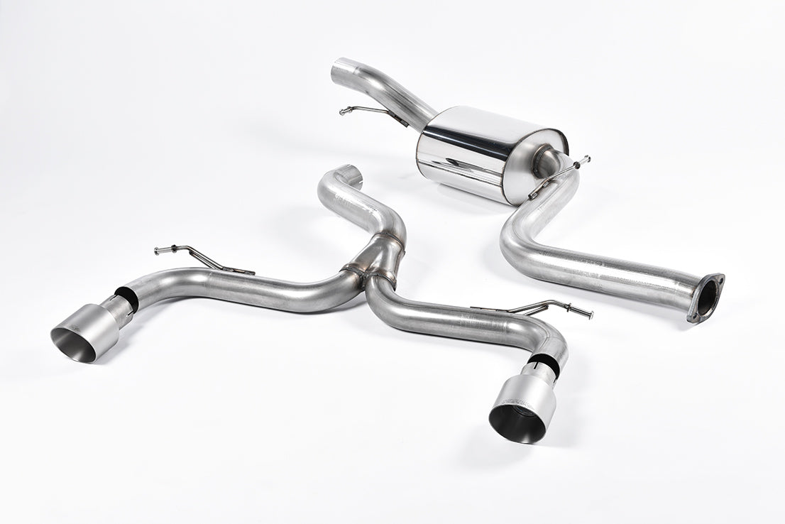 Milltek Sport Cat-back - Ford Focus Mk2 ST 225 - 3-inch 'Race' System - Titanium GT-100 Trims