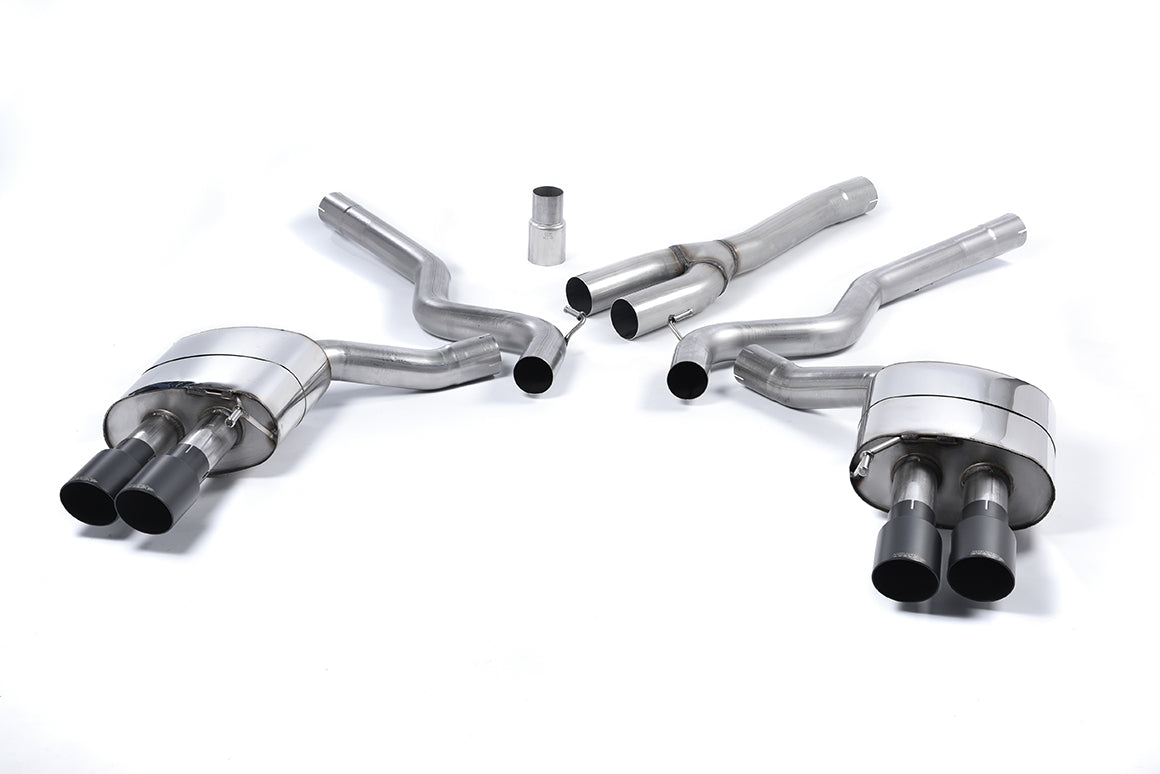 Milltek Sport Ford Mustang Cat-back, Non-Resonated, Quad GT-90 Cerakote Black (SSXFD177)