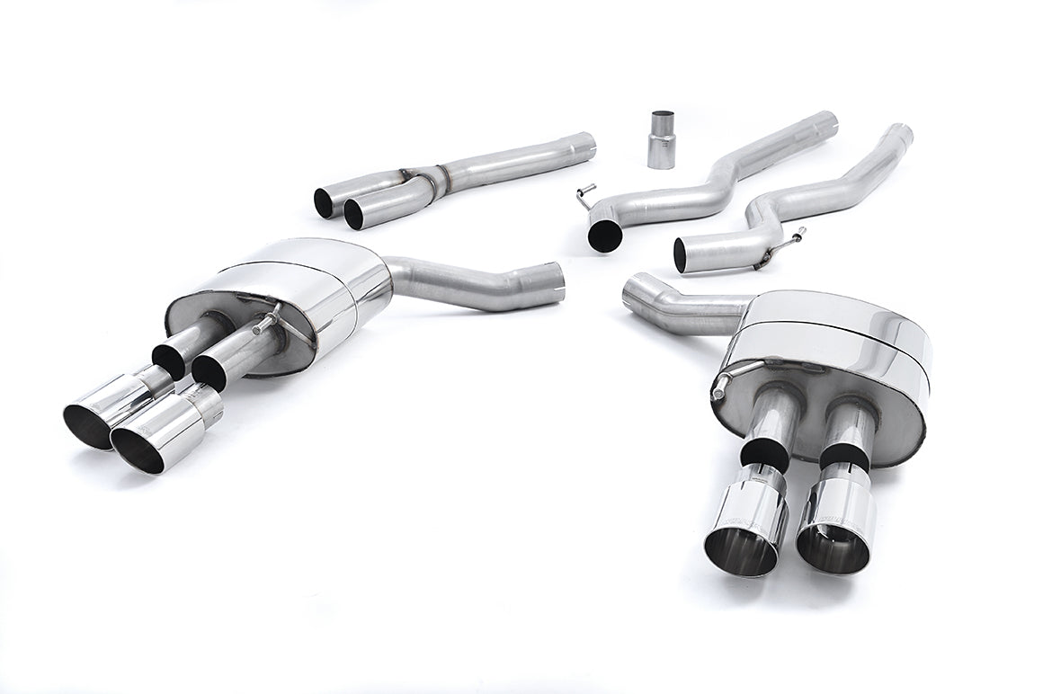 Milltek Sport Ford Mustang Cat-back, Non-Resonated, Quad GT-90 Polished (SSXFD178)