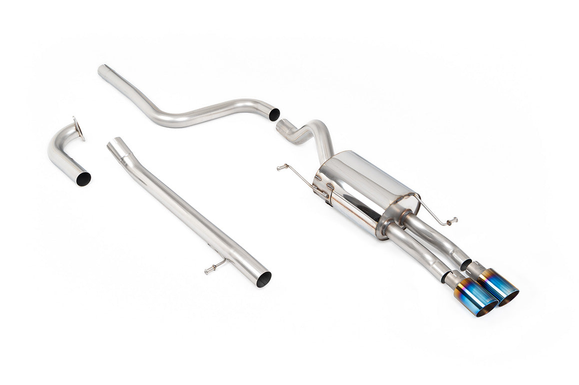 Milltek Sport Cat-back - Ford Fiesta Mk7/Mk7.5 1.0T EcoBoost (100/125/140PS) - Non-resonated (louder). Burnt Titanium Tips. Requires Fiesta Zetec S rear valance (part number 1833264) available from your local Ford dealer