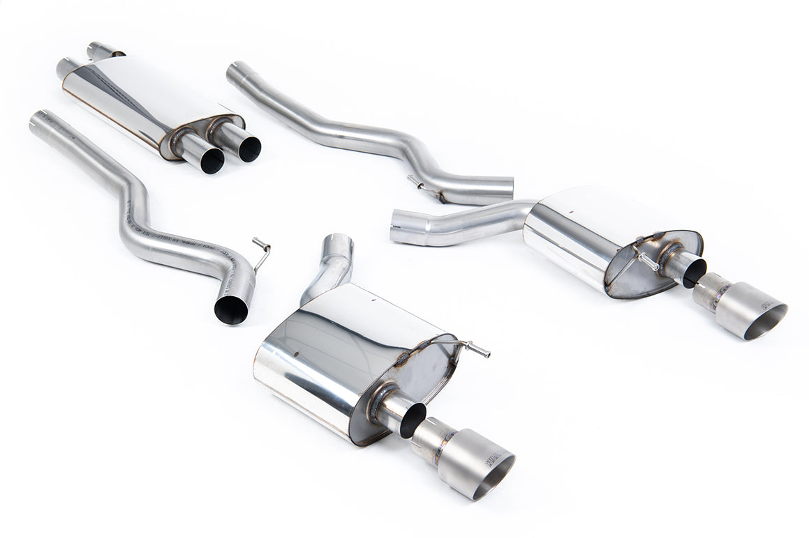 Milltek Sport Ford Mustang Cat-back, Resonated, Dual GT-100 Brushed Titanium (SSXFD224)