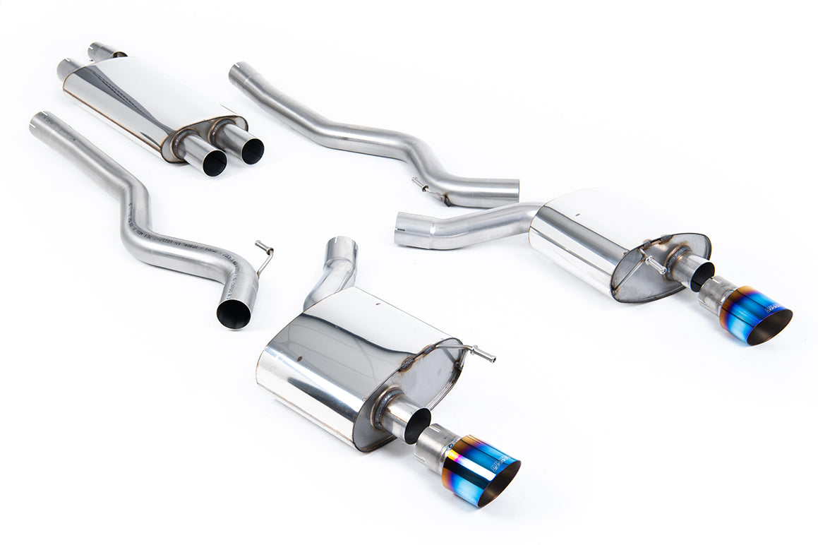 Milltek Sport Ford Mustang Cat-back, Resonated, Dual GT-100 Burnt Titanium (SSXFD225)