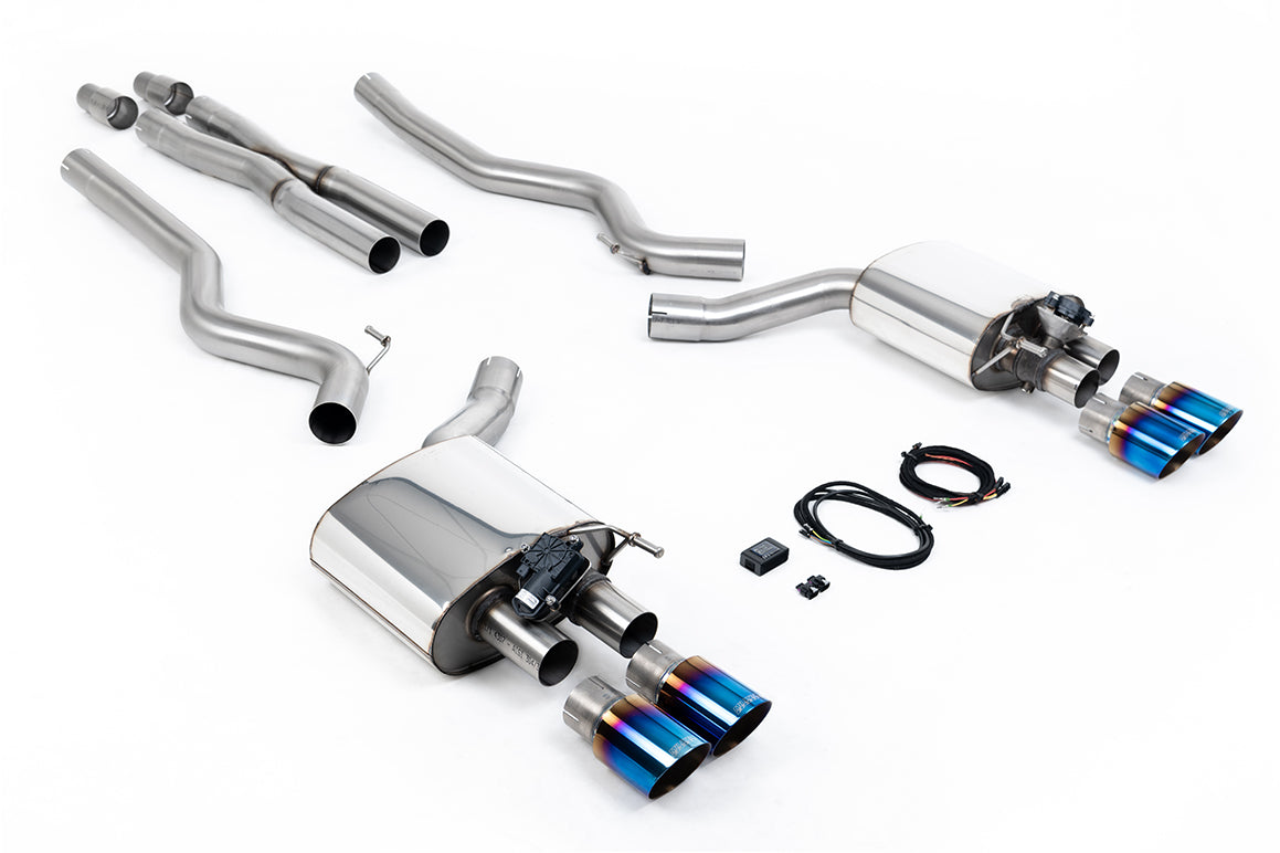 Milltek Sport Cat-back - Ford Mustang 5.0 V8 GT (Fastback) - ValveSonic with Quad Burnt Titanium GT-90 Tips - Requires Roush Rear Valance