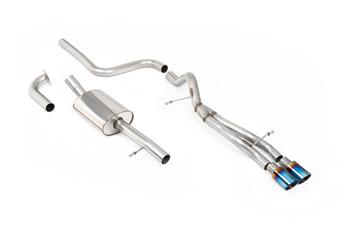 Milltek Sport Cat-back - Ford Fiesta Mk7/Mk7.5 1.0T EcoBoost (100/125/140PS) - Road+ - Burnt Titanium Tips. Requires Fiesta Zetec S rear valance (part number 1833264) available from your local Ford dealer