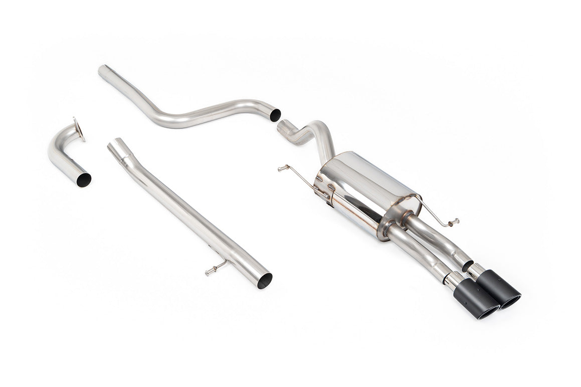 Milltek Sport Cat-back - Ford Fiesta Mk7/Mk7.5 1.0T EcoBoost (100/125/140PS) - Non-resonated (louder). Carbon Fibre Jet-80 Tips. Requires Fiesta Zetec S rear valance (part number 1833264) available from your local Ford dealer