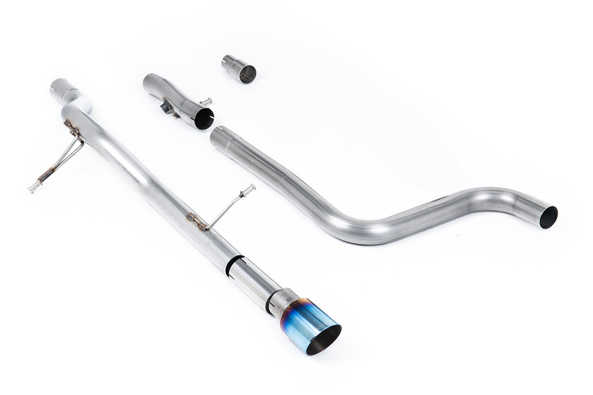 Milltek Sport Ford Fiesta Mk8 OPF/GPF-back, Non-Res, GT-90 Burnt/Blue Titanium (SSXFD394)