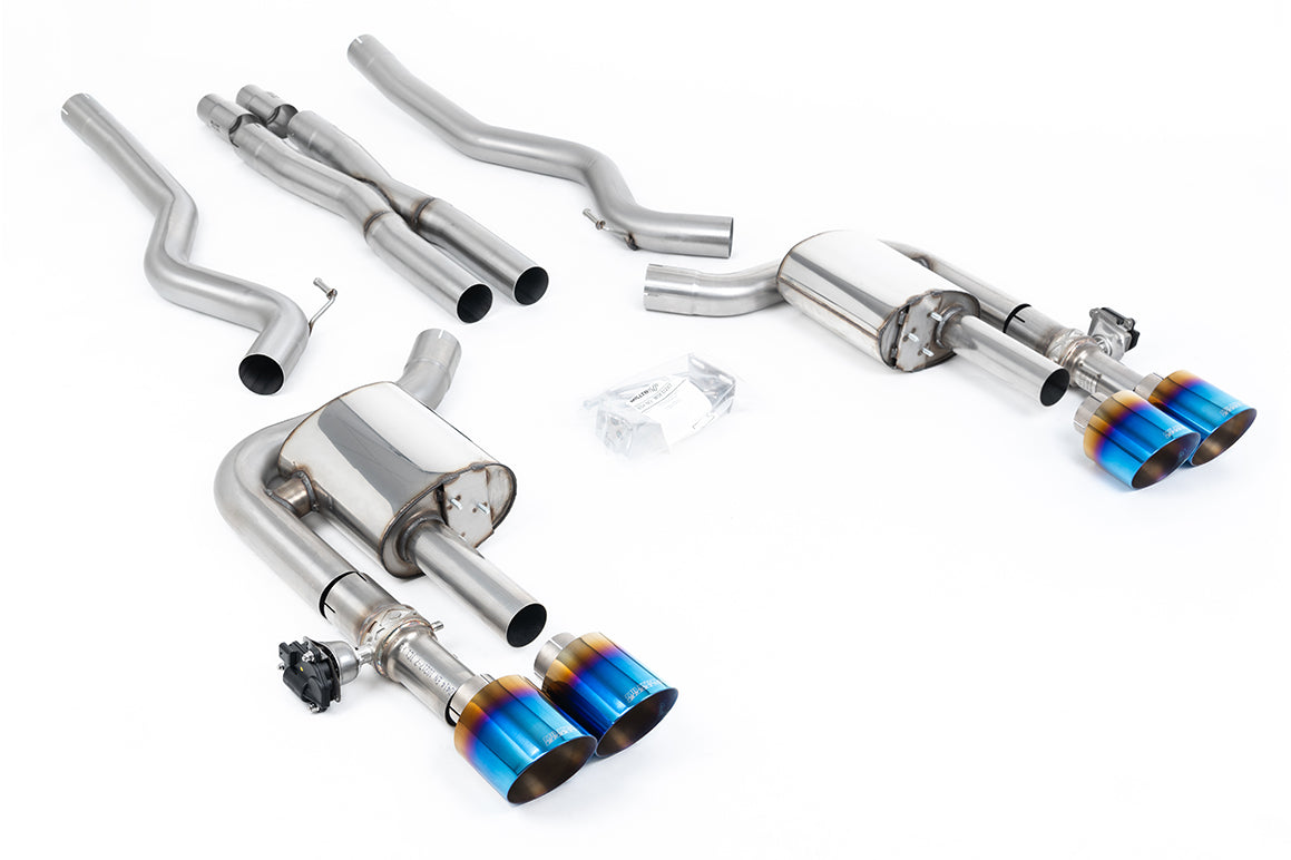 Milltek Sport Ford Mustang Cat-back, Valved, GT-115 Burnt/Blue Titanium (SSXFD419)
