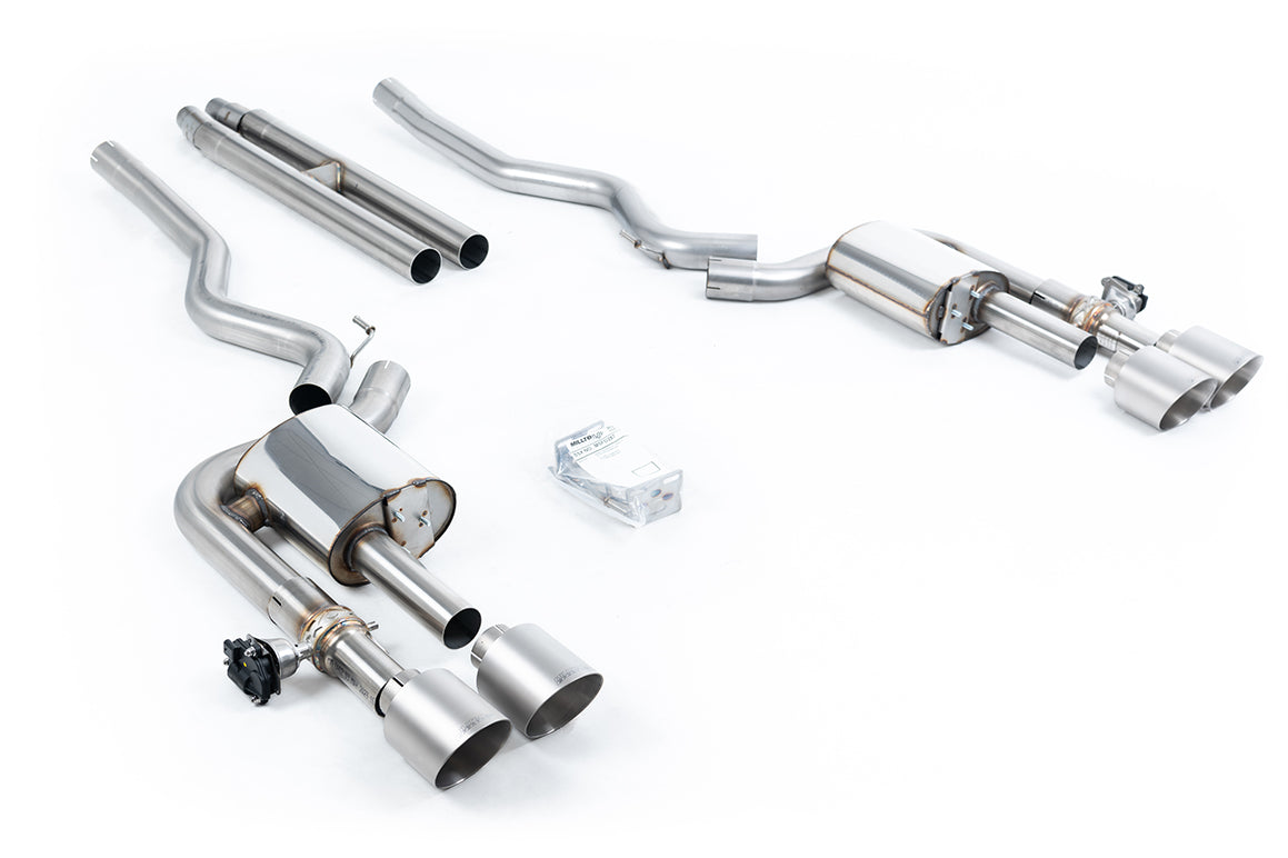 Milltek Sport Ford Mustang Cat-back, H Pipe, Valved, GT-115 Brushed Titanium (SSXFD422)
